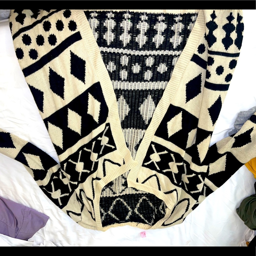 Black & Cream Cardigan